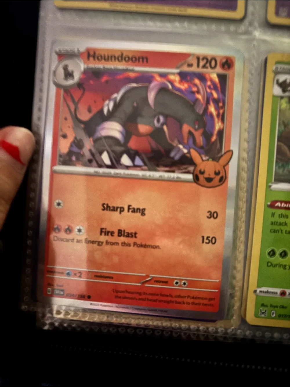 Pokemon Houndoom Trading Card - Orange, Black, Purple